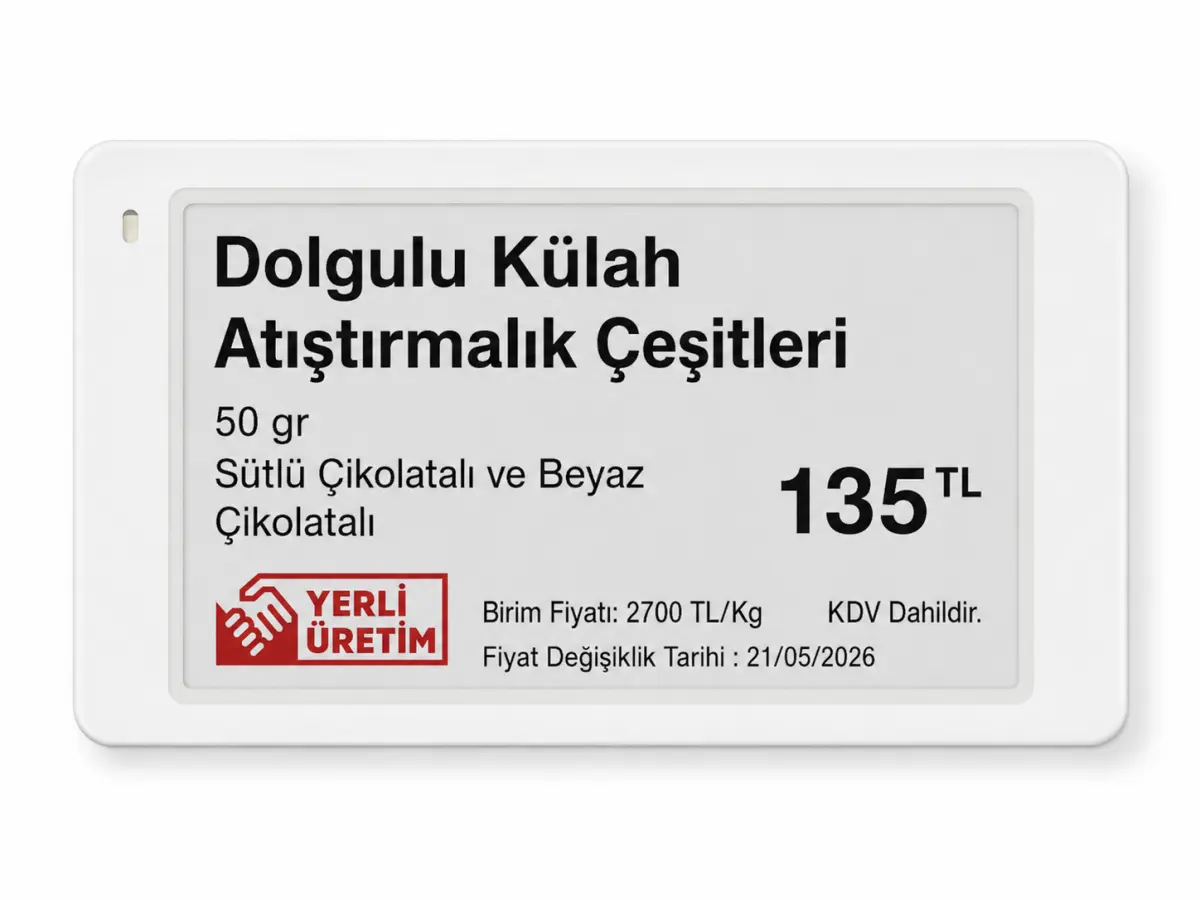 3.50" Elektronik Raf Etiketi
