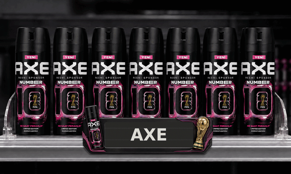 Axe elektronik tanıtım ekranı — raf uygulaması